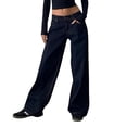 thumbnail image 1 of ADSSDQ Denim Jeans for Women Wide Leg Jeans Low Waist Baggy Jeans for Women Loose Boyfriends Jeans Denim Pants Y2K 90S Streetwear with Pockets Turquoise M, 1 of 4