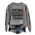 thumbnail image 1 of ADSSDQ Football Sweatshirts for Women Fall Workout Football Graphic Crew Neck Pullover Tops Casual Long Sleeve Game Day Hoodies FB30-Gray M, 1 of 4