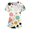 thumbnail image 1 of ADSSDQ Fun Scrub Tops Women Color Dots Printed Srcubs Tops Stretch Plus Size Short Sleeve V-Neck Working Nurse Uniform with Pockets Mint Green 5XL, 1 of 3