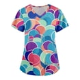 thumbnail image 1 of ADSSDQ Scrub Tops Women Printed Scrub Tops Fun Nurse Uniform Casual Holiday Scrub Tops Color Dots Print Nursing Tunic Tops Plus Size Scrub Tops with Pockets Sky Blue L, 1 of 3