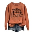 thumbnail image 1 of ADSSDQ Game Day Sweatshirt for Women Casual Football Graphic Hoodies Oversized Long Sleeve Crewneck Pullover Trendy Fall Tops FB41-Orange S, 1 of 4