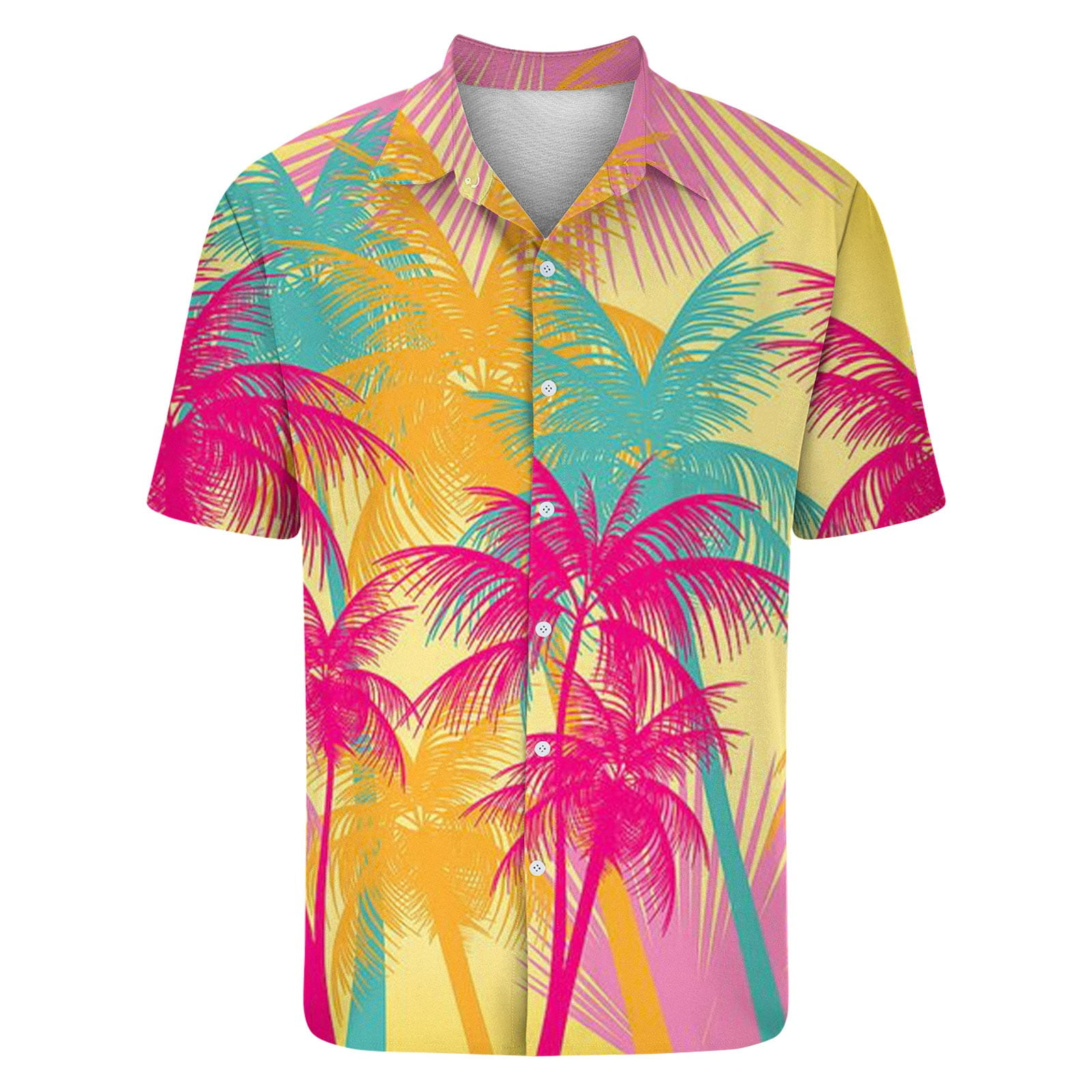 VISESUNNY Men's Hawaiian Shirt - Short Sleeve Aloha Button Down With Monkey Banana Print, Medium - View #4