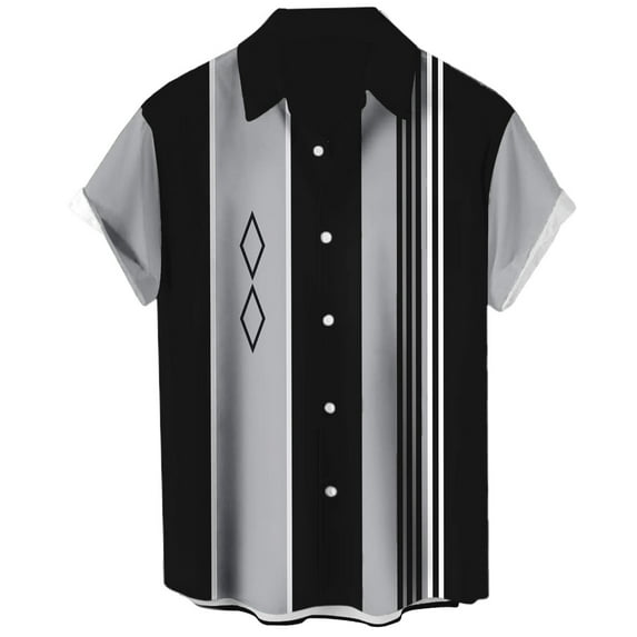 ADSSDQ Hawaiian Shirts for Men Loose Short Sleeve Mens Beach Shirts Resort Casual Shirts Dark Gray 2XL