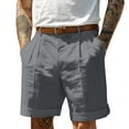 thumbnail image 1 of ADSSDQ Men's Casual Chino Shorts Pleated Front Short Casual Lightweight Summer Golf Shorts Mens Pants Gray XL, 1 of 4