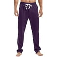 thumbnail image 1 of ADSSDQ Men's Casual Jogger Sweatpants with Pockets Cotton Sweat Pants for Mens Jogging Pants Winter Joggers Pants Dark Purple M, 1 of 5