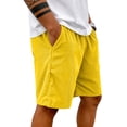 thumbnail image 1 of ADSSDQ Men's Corduroy Shorts Casual Elastic Waist Drawstring Summer Beach Vacation Shorts with Pockets Yellow 2XL Sweat Shorts, 1 of 6