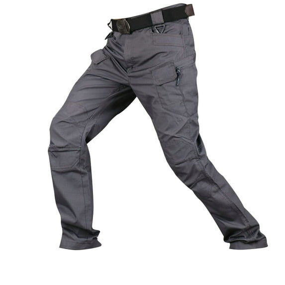 ADSSDQ Men's Military Cargo Tactical Pants Ripstop Lightweight Cotton Stretch Combat Outdoor Hiking Pants with Pockets Gray 3XL