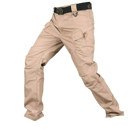 ADSSDQ Men's Military Cargo Tactical Pants Ripstop Lightweight Cotton Stretch Combat Outdoor Hiking Pants with Pockets Khaki 2XL
