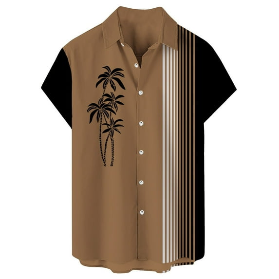 ADSSDQ Men's Short Sleeve Button Up Hawaiian Shirt 1950s Vintage Bowling Shirts Casual Summer Cuban Vacation Beach Shirts Mint Green M