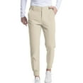 thumbnail image 1 of ADSSDQ Men's Stretch Golf Joggers Pants with Belt Loops Slim Fit Tapered Casual Business Travel Dress Work Sweatpants with Pockets Beige XL, 1 of 4