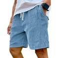 thumbnail image 1 of ADSSDQ Mens Big and Tall Shorts, Men's Corduroy Shorts Elastic Drawstring Waist with Side Pockets Loose Fit Sky Blue 2XL, 1 of 7