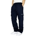 thumbnail image 1 of ADSSDQ Mens Cargo Sweatpants Plus Size Baggy Jogger Sweatpants Drawstring Open Leg Big and Tall Workout Pants with Multi Pockets Navy XL, 1 of 6