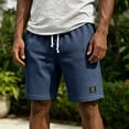 thumbnail image 1 of ADSSDQ Mens Casual Shorts Drawstring Waffle Shorts Stretch Elastic Waist Summer Beach Lounge Sweat Shorts with Pockets Navy 4XL, 1 of 5