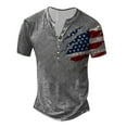 thumbnail image 1 of ADSSDQ Mens Distressed Henley Shirts Retro Short Sleeve Tee Shirts Casual Button Down Washed T-Shirts for Men Dark Gray 3XL, 1 of 4