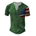 thumbnail image 1 of ADSSDQ Mens Distressed Henley Shirts Retro Short Sleeve Tee Shirts Casual Button Down Washed T-Shirts for Men Green M, 1 of 4