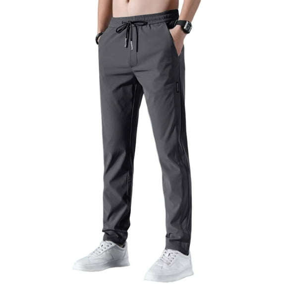 ADSSDQ Mens Glide Pants Pull On Glidepants - Unisex Quick Dry Comyfit Stretch Pants, Lightweight Active Deniluxe Pants with Pockets Dark Gray M