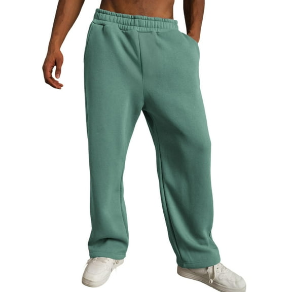 ADSSDQ Mens Sweatpants Baggy Running Sports Pants Loose Casual Trousers Elastic Waist Straight Leg Jogger Sweatpants with Pockets Mint Green L
