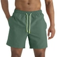 thumbnail image 1 of ADSSDQ Mens Swim Trunks, Quick Dry Swimming Shorts 7 Inch with Mesh Lining for Swimwear, Bathing Suits Green 3XL, 1 of 7
