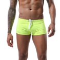 thumbnail image 1 of ADSSDQ Mens Swim Trunks Swimwear Bathing Suit Swim Brief Square Leg Board Short Quick Dry Swimming Shorts with Drawstring Fluorescent Green XL, 1 of 5