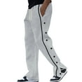 thumbnail image 1 of ADSSDQ Mens Tear Away Basketball Pants High Split Snap Button Post-Surgery Sweatpants Open Bottom Breakaway Sweat Pants Gray 3XL, 1 of 7