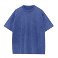 thumbnail image 1 of ADSSDQ Oversized Cotton Solid T Shirts for Men Vintage Streetwear Basic Tees Baggy Hip Hop Unisex Tops Tshirt Blue S, 1 of 4