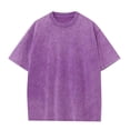 thumbnail image 1 of ADSSDQ Oversized Cotton Solid T Shirts for Men Vintage Streetwear Basic Tees Baggy Hip Hop Unisex Tops Tshirt Purple L, 1 of 4
