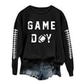 thumbnail image 1 of ADSSDQ Oversized Crewneck Sweatshirts Women Fall Fashion Football Print Sweatshirt Pullover Tops Lightweight Long Sleeve Shirts Blouse Black 2XL, 1 of 3