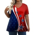 thumbnail image 1 of ADSSDQ Plus Size Womens Clothing Casual Summer V Neck Shirts Work Tops For Women 4Th Of July Independence Day Tee Shirt Tops Short Sleeve Y2K Tunic Tops Fall Fashion 2024 Red 4XL, 1 of 7