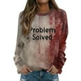 ADSSDQ Problem Solved Bloody Sweatshirt Halloween Bloody TShirt Long Sleeve Crewneck Shirt