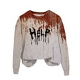 ADSSDQ Problem Solved Bloody Sweatshirt Halloween Bloody TShirt Long Sleeve Crewneck Shirt