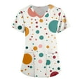 thumbnail image 1 of ADSSDQ Scrub Tops Women Print Breathable Short Sleeve V-Neck Plus Size Shirts Tee Tops with Pockets Nurse Working Uniform Ginger XL, 1 of 2