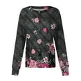thumbnail image 1 of ADSSDQ Scrub Tops Women Snap Front Long Sleeve Cardigan Jackets Stretch Nursing Scrubs for Women Floral Print Pocketed Working Uniform, 1 of 3