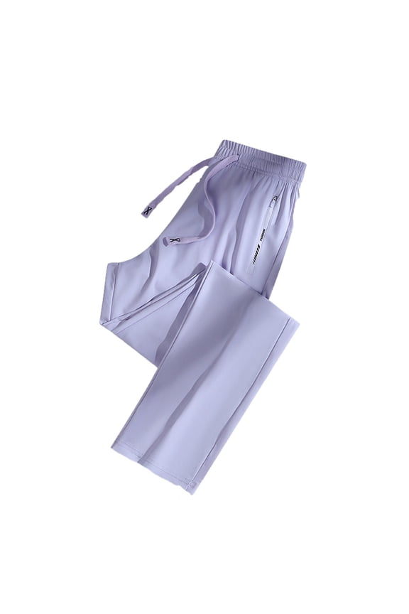 Stretchy Pants for Women Fashion Athletic Exercise Pants Active Breathable Trousers Cute Elastic Solid Color Pant Quick Drying Pull On Joggers with Pockets Purple L