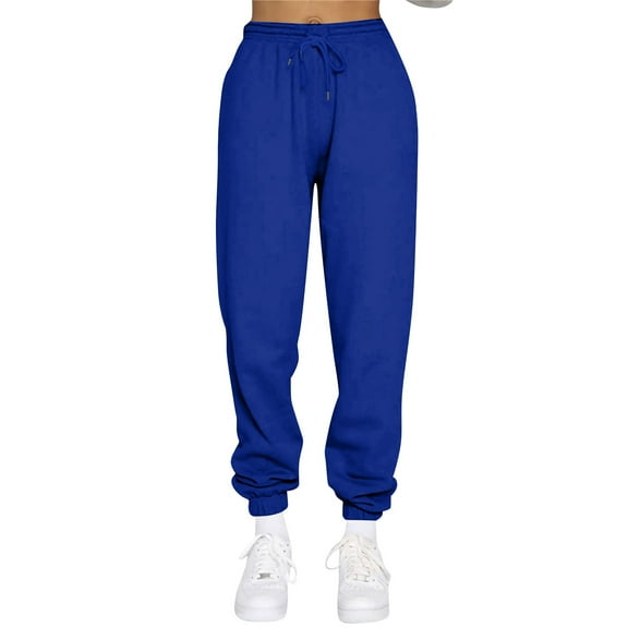 ADSSDQ Sweatpants for Women Cute High Waisted Petite Lounge Pants Leggings High Waist Fall Winter Jogger Pants with Pockets Blue XL