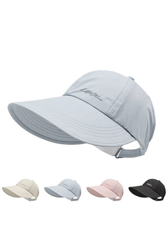 UPF Sun Protection Baseball Hat Screen Baseball Hat Lightweight Adjustable Quick-Dry Wide Brim Cap Women Men Velcro 2026 Black