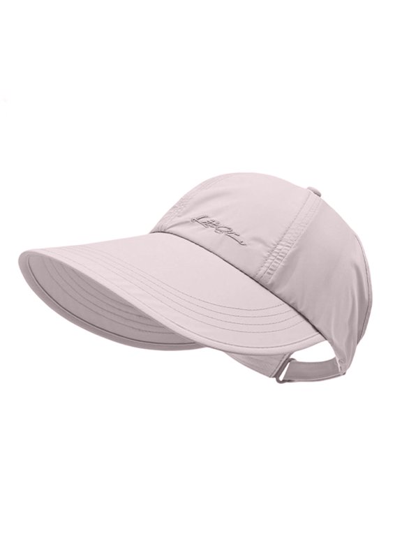 UPF Sun Protection Baseball Hat Screen Baseball Hat Lightweight Adjustable Quick-Dry Wide Brim Cap Women Men Velcro Pink