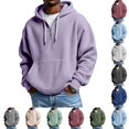 Long A Exercise ADSSDQ Waffle Knit Hoodie Men Quarter Zip Hoodie Men Comfort Pullover ...
