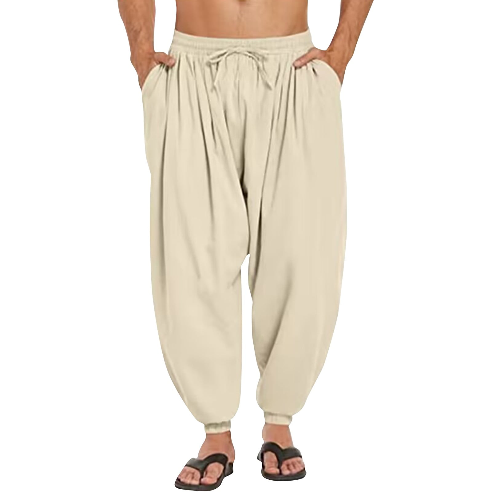 ADSSDQ Wide Leg Elastic Waist Mens Lounge Pants Flowy Yoga Pants Baggy ...