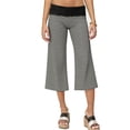 thumbnail image 1 of ADSSDQ Women Fold Over Pants Flowy Low Rise Wide Leg Capri Pant Y2K Foldover Cropped Yoga Lounge Bottoms Dark Gray S, 1 of 6