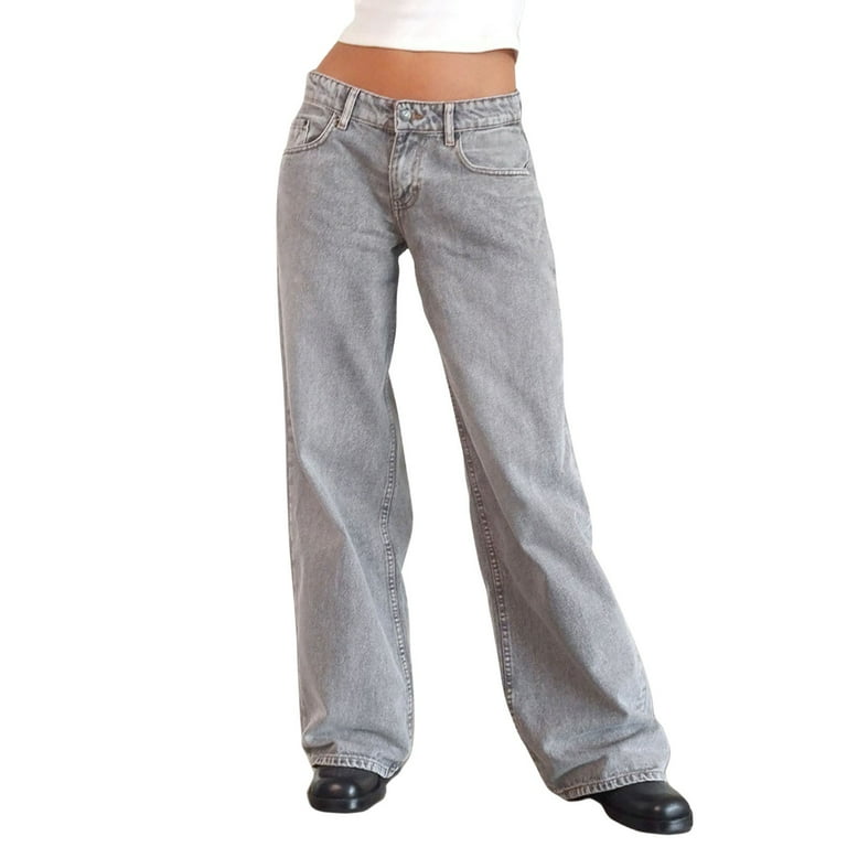 ADSSDQ Women Y2k Low Rise Baggy Jeans Loose Fit Boyfriend Straight