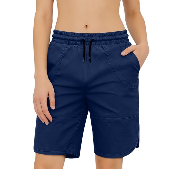 ADSSDQ Women's Hiking Shorts Quick Dry Lightweight Athletic Running Golf Summer Casual Shorts with Pockets Blue XL