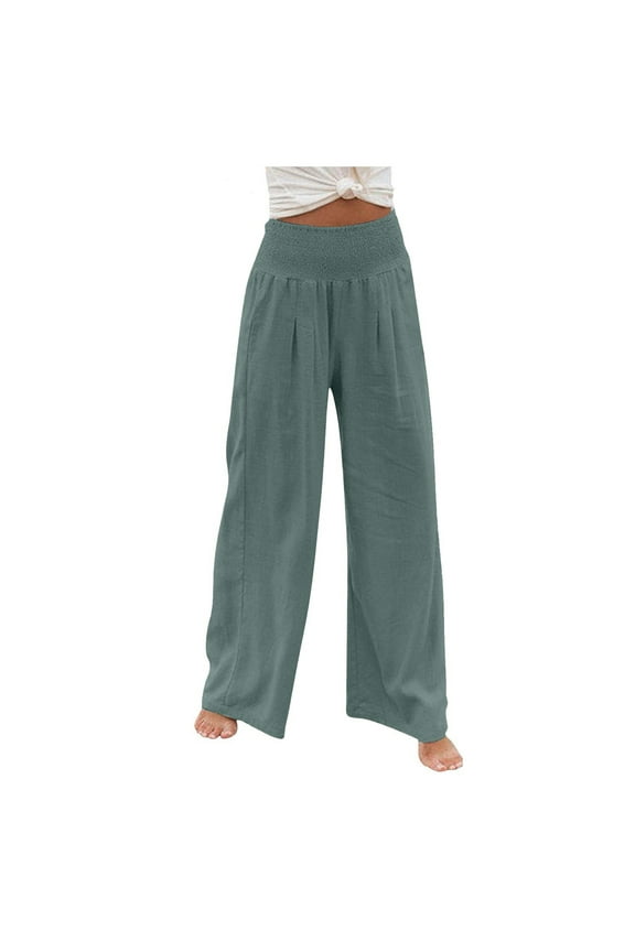 Women's Wide Leg Palazzo Lounge Pants with Pockets Light Weight Loose Comfy Casual Pajama Pants 2024 Gray XL
