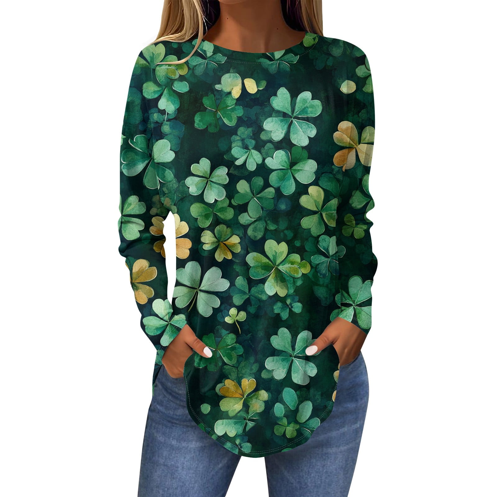 St Patrick's Day Shirt For Women - Trendy Short Sleeve Shamrock Graphic Tee, Casual Green Tops - View #5