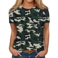 thumbnail image 1 of ADSSDQ Womens Top Oversized Short Sleeve Long Shirts For Women Cute Y2K O Neck Tunics Camo Girls T Shirts Spring Plus Size Sweatshirts Women Dark Green XL, 1 of 5