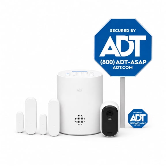 ADT Blu Outdoor Camera Kit, DIY Home Security with 2K Camera, Spotlight, Night Vision, and ADT+ App, (Plan Required)