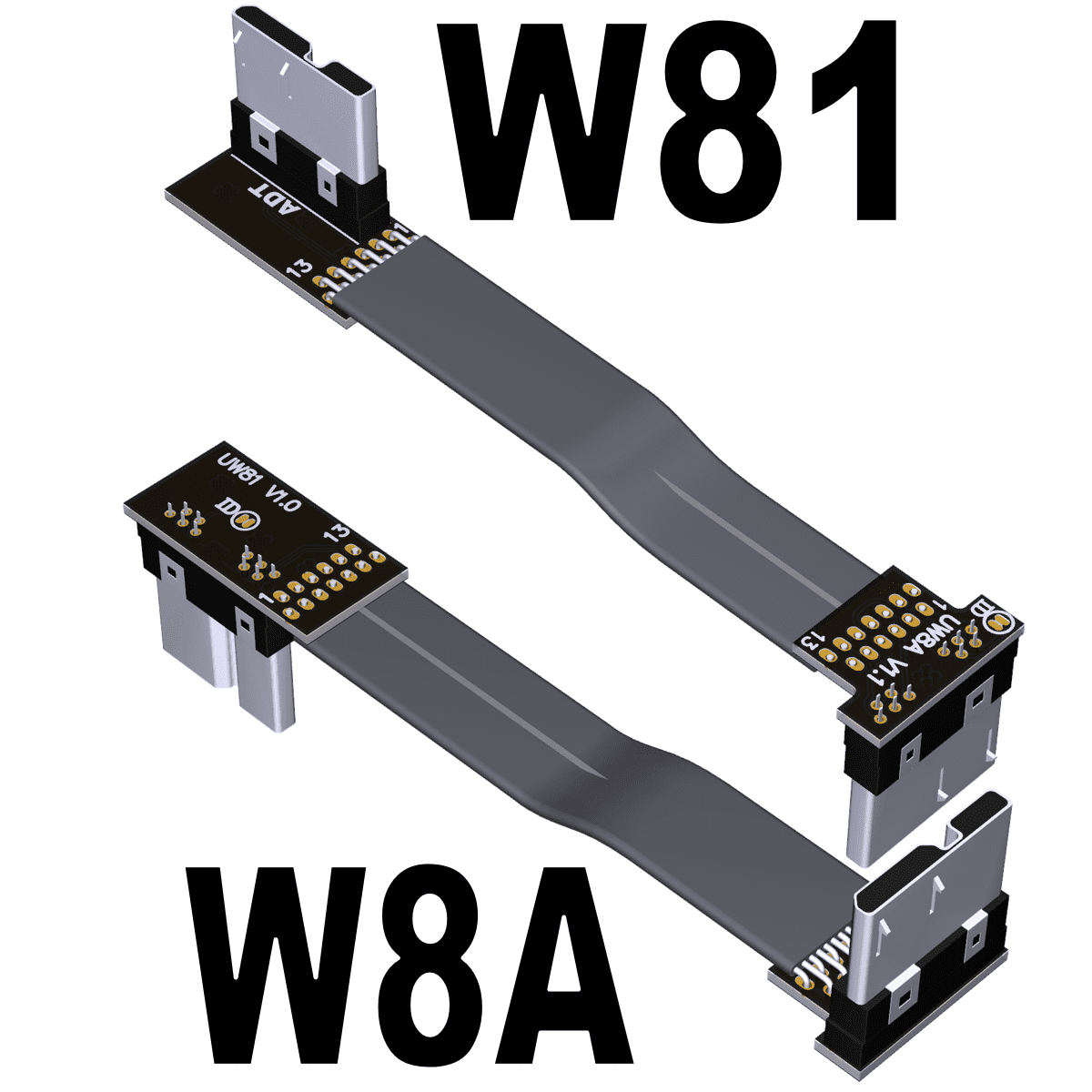 ADT OTG Fold 90 Degree USB 3.0 MicroB Male to Male Flexible Ribbon