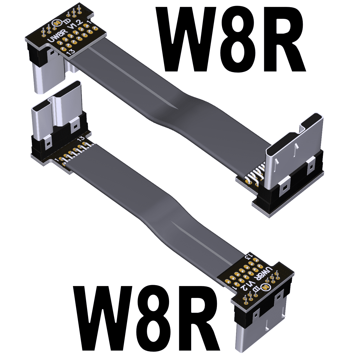 ADT OTG Fold 90 Degree USB 3.0 MicroB Male to Male Flexible Ribbon