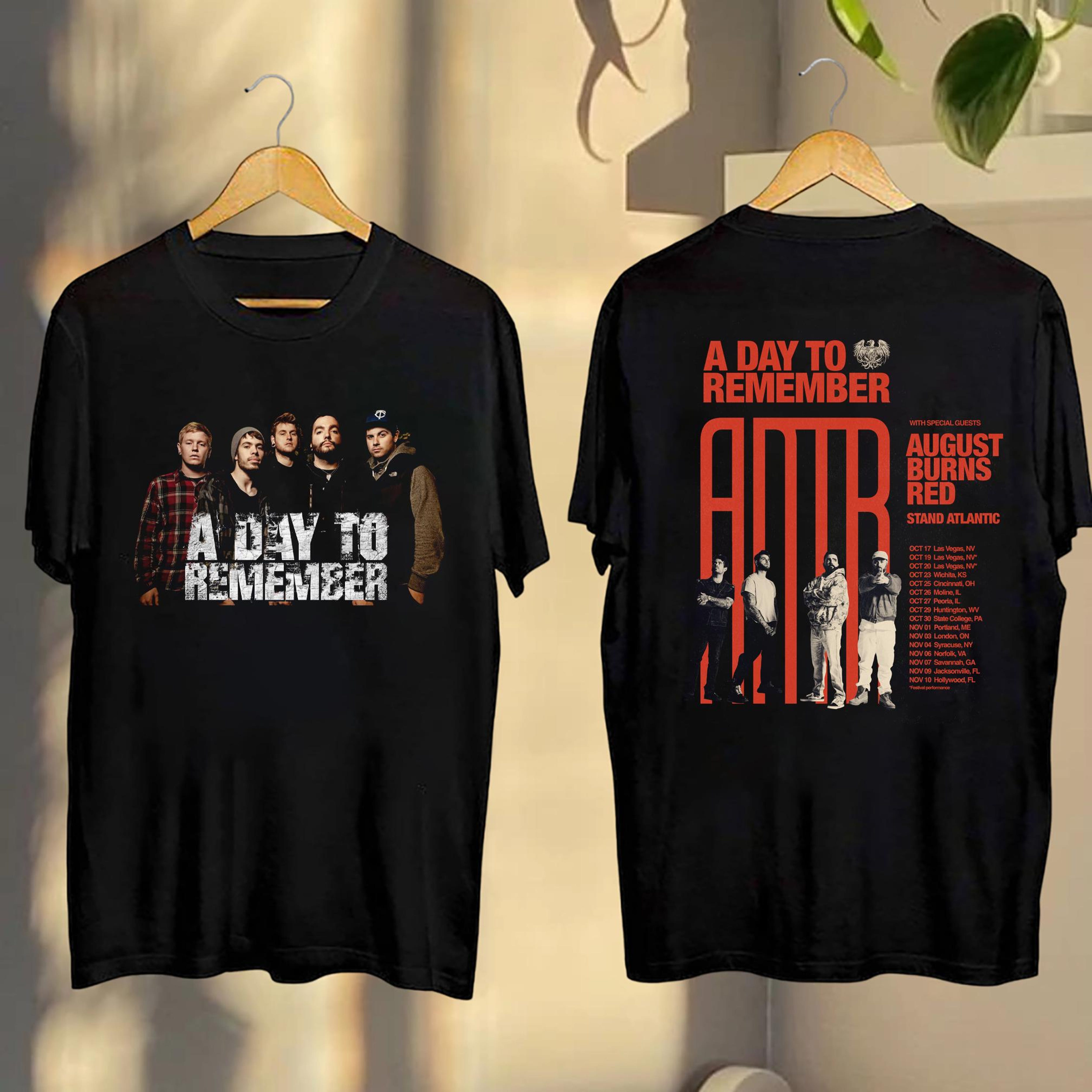 ADTR Band 2024 Concert Shirt, 2024 A Day To Remember Fall Tour TShirt
