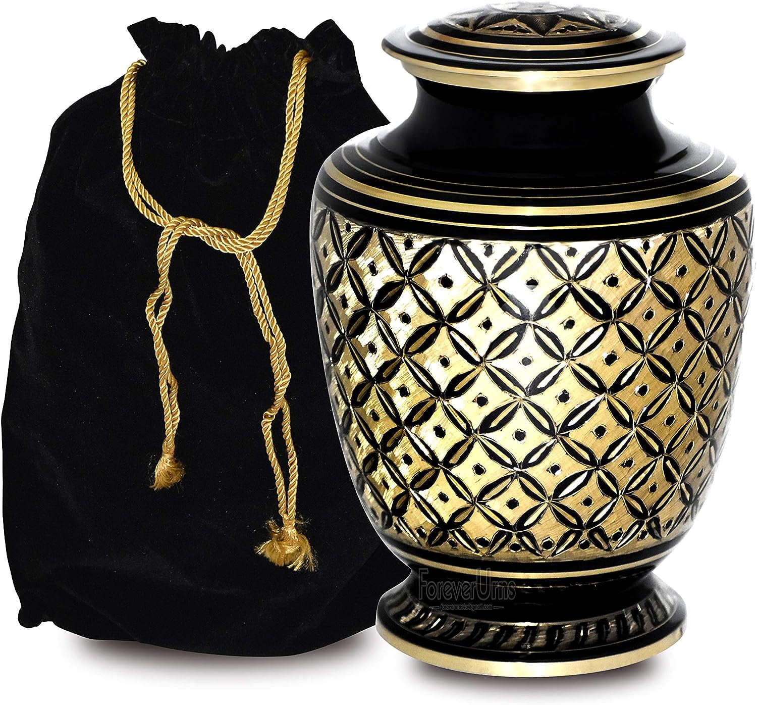 ADULT CREMATION URNS FOR ASHES Adult "STAR BLACK BEAUTY" Cremation Urn for Human Ashes