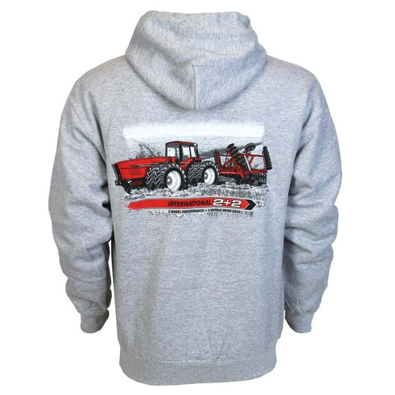 ADULT HOODIE IH 7288 with IH Disk Harrow Grey, EXC-353